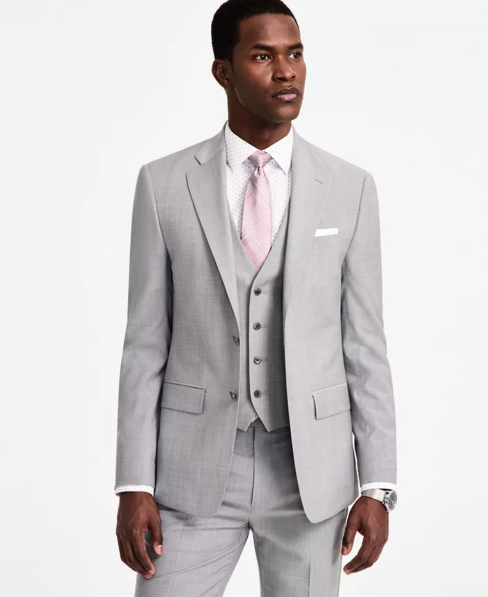 Men's Slim-Fit Wool-Blend Stretch Suit Jackets - thumbnail 5