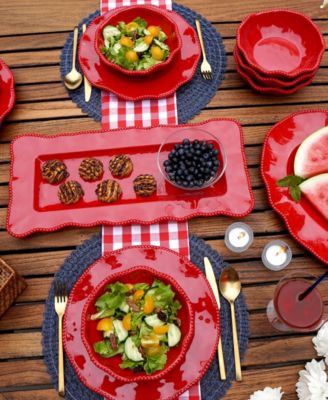 Perlette Red 2-Pc. Platter Set