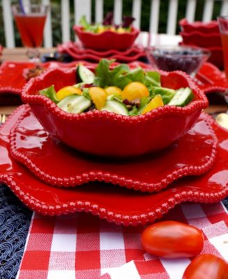 Perlette Red Melamine 12 Pc. Dinnerware Set, Service for 4