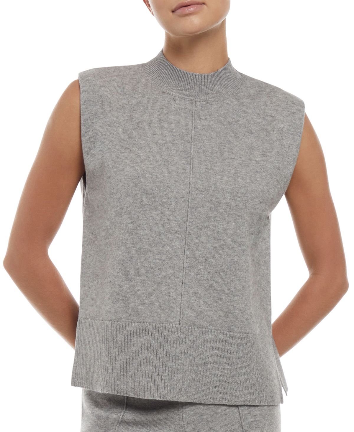 THREE DOTS WOMEN'S KATE MOCK NECK SLEEVELESS KNIT TOP 
