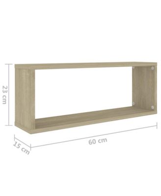 Wall Cube Shelves 2 pcs 23.6"x5.9"x9.1" Engineered Wood