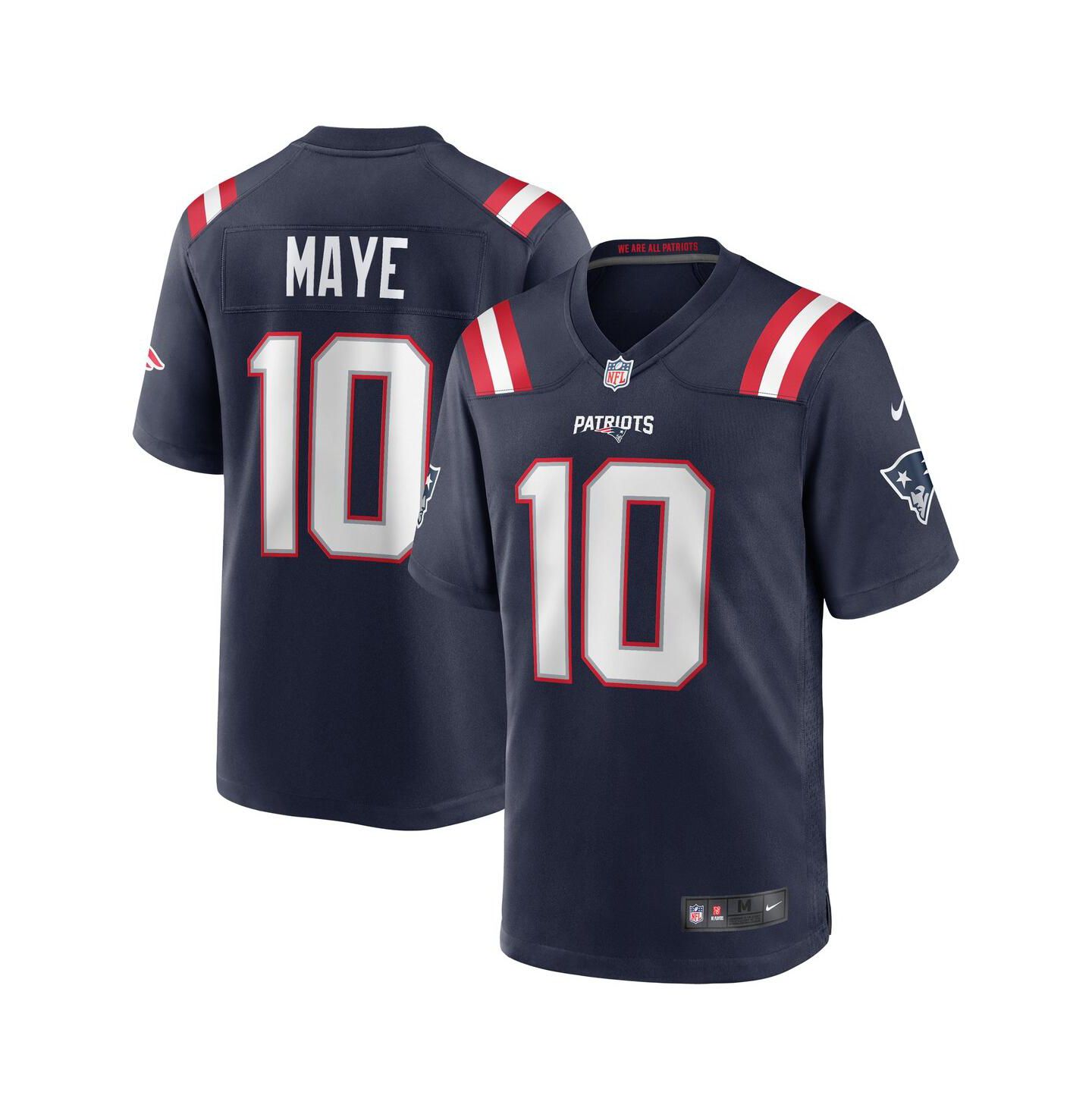 Мужской топ Nike Drake Maye New England Patriots 2024 NFL Draft First Round Pick Player Game Jersey, цвет: Тёмно-синий — фото 1