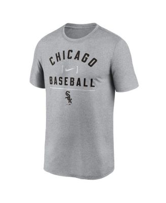 Men's Heather Charcoal Chicago White Sox Arch Baseball Stack Performance T-Shirt