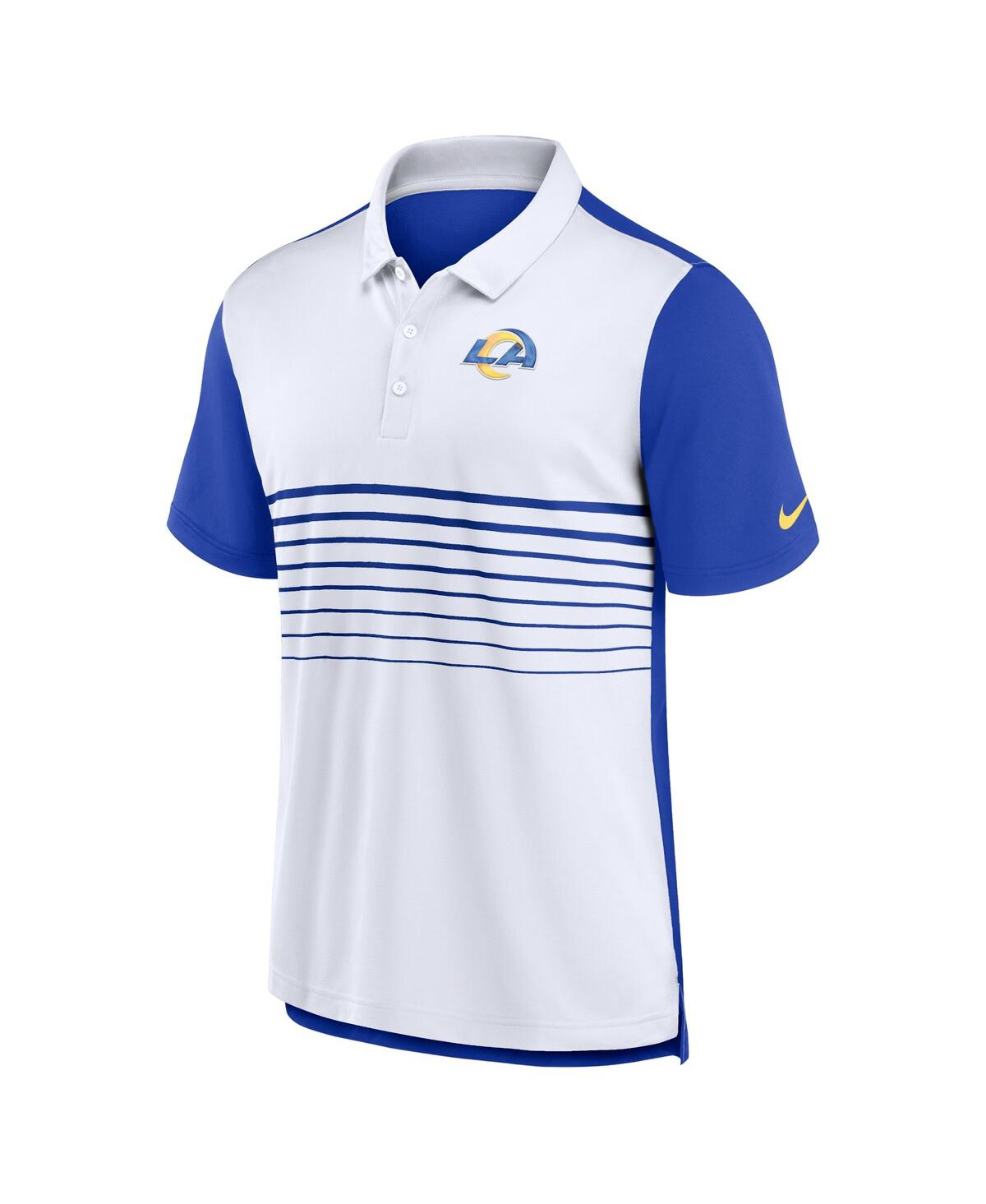 Nike Men's Royal/white Los Angeles Rams Fashion Performance Polo Shirt In Royal