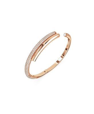 Dextera Magnetic Closure, White, Rose Gold-Tone Plated Bangle