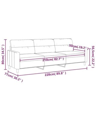 3-Seater Sofa Dark Gray 82.7" Fabric