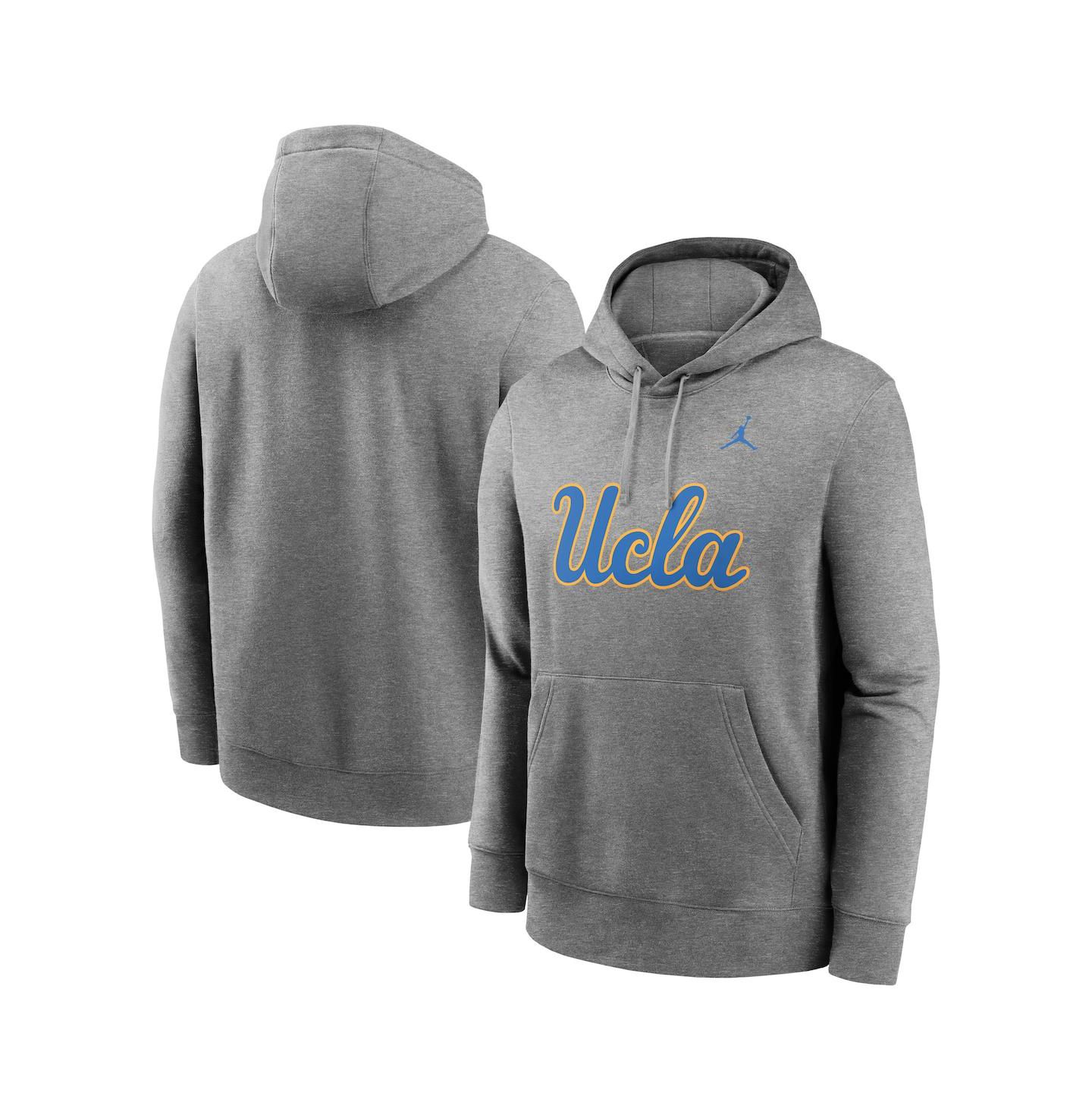 Мужское худи Jordan Heather Gray Ucla Bruins Primetime Evergreen Club Fleece Pullover — фото 1