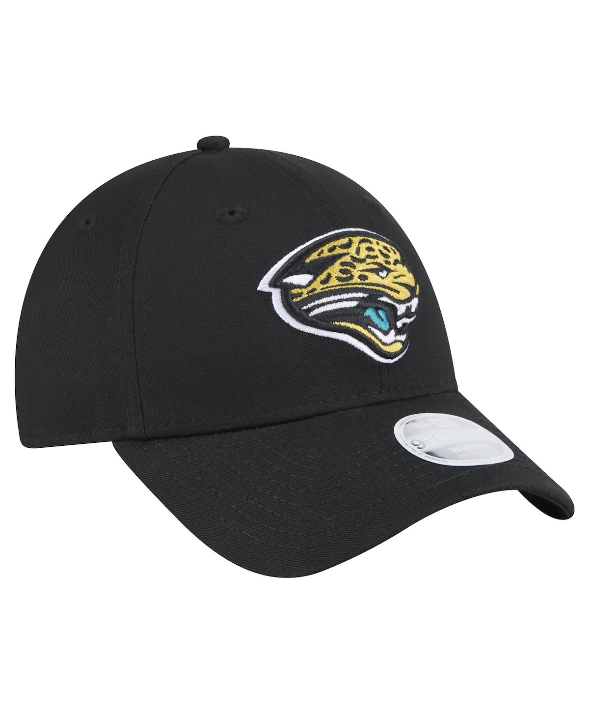 New Era Women's Black Jacksonville Jaguars Throwback Logo Standard 9forty Adjustable Hat In Black