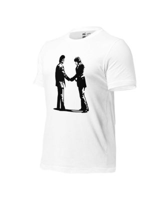 Men's and Women's White Pink Floyd Wish You Were Here Handshake Tri-Blend T-Shirt