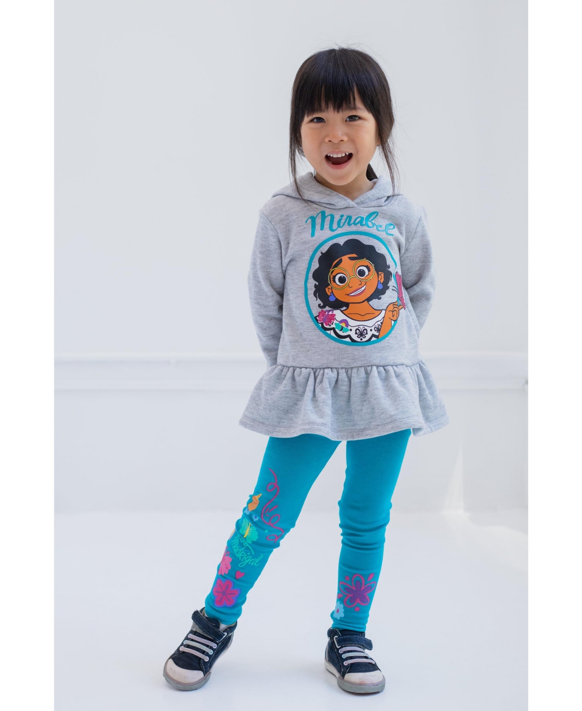 Disney Little Girls Encanto Mirabel Fashion Pullover Fleece Hoodie Legging to -/ gray