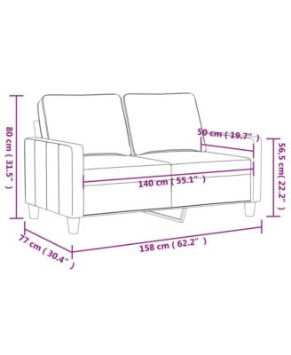 2-Seater Sofa Dark Gray 55.1" Velvet