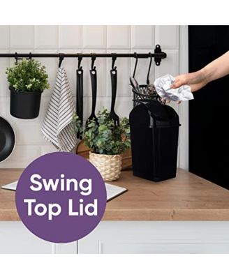 Small 2.5 Gallon Plastic Trash Can with Swing Top Lid