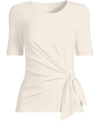 Women's Plus Size Lightweight Jersey Tie Front Top