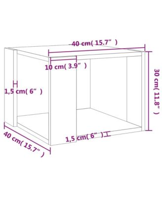 Coffee Table Sonoma Oak 15.7"x15.7"x11.8" Engineered Wood