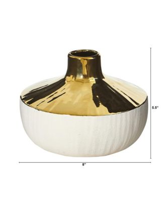 Elegance Ceramic Decorative Vase with Gold Accents