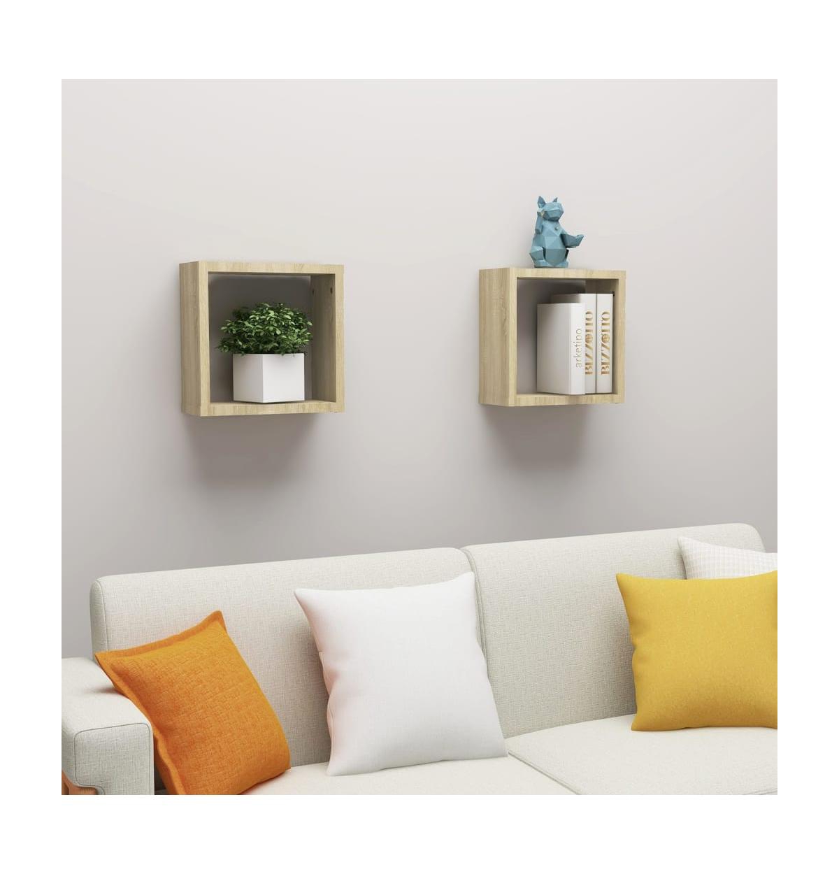 vidaXL Wall Cube Shelves 2 pcs Sonoma Oak 11.8"x5.9"x11.8"