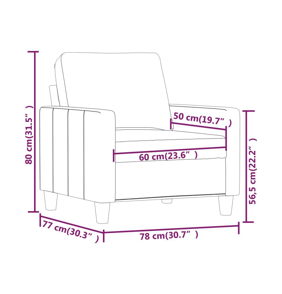 vidaXL Sofa Chair Cappuccino Faux Leather
