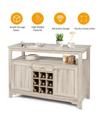 Buffet Server Sideboard Wine Cabinet Console Table Grey Home