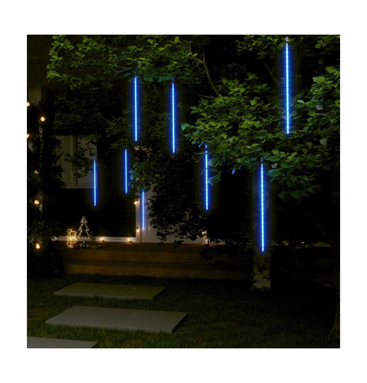 vidaXL Meteor Lights 8 pcs288 LEDs Indoor Outdoor - Blue