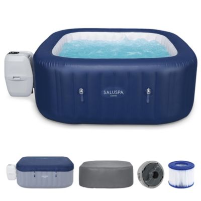 SaluSpa Hawaii AirJet Inflatable Hot Tub with EnergySense Cover, Blue