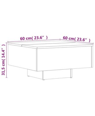 Coffee Table Concrete Gray 23.6"x23.6"x12.4" Engineered Wood