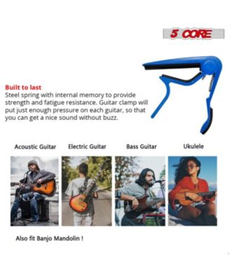 Capo Acoustic Electric Guitar 6 String Kapo Classic Clip For Banjo Mandolin Ukulele - BLUE - 2PCS