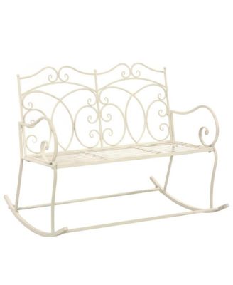 Patio Bench 40.9" Iron Antique White