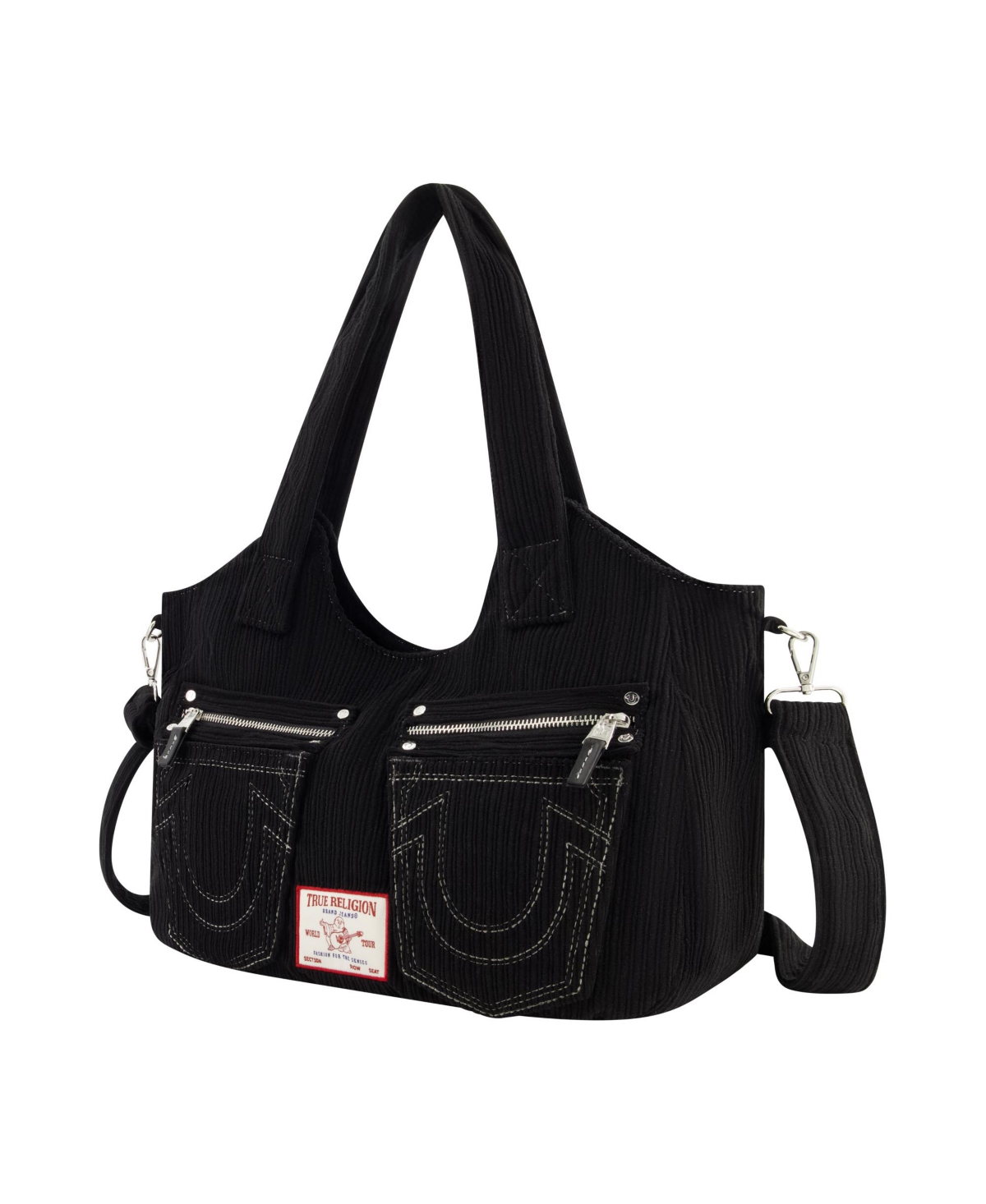 True Religion Horseshoe stitch Corduroy satchel.