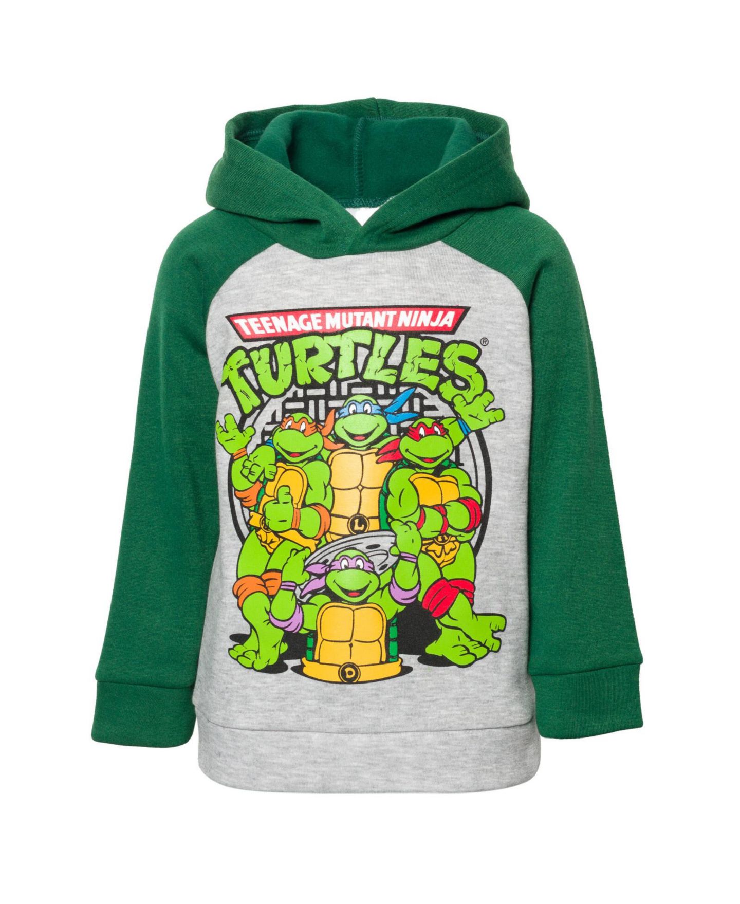 Детский флисовый комплект Teenage Mutant Ninja Turtles: худи и брюки для мальчиков, цвет: Меланжевый серый зелёный — фото 5