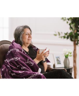 Premium Healing Warm Hugs Microfiber & Sherpa Gift Blanket, Twin