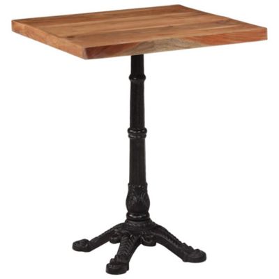 Bistro Table Natural wood and black Solid acacia wood and cast iron