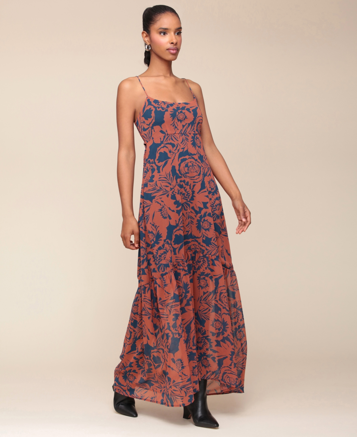 Avec Les Filles Women's Printed Spaghetti-Strap Dress