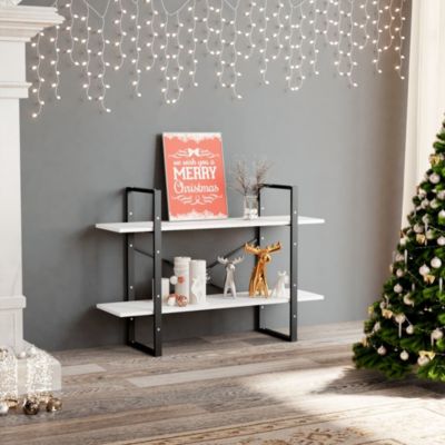 2-Tier Book Cabinet White 39.4"x11.8"x27.6" Engineered Wood