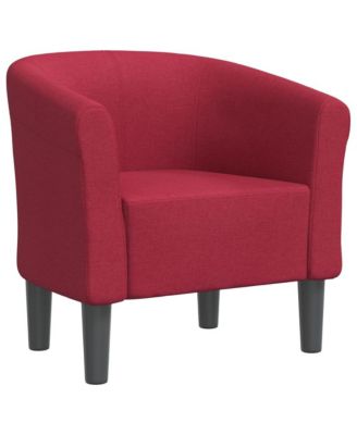Tub Chair Wine Red Fabric