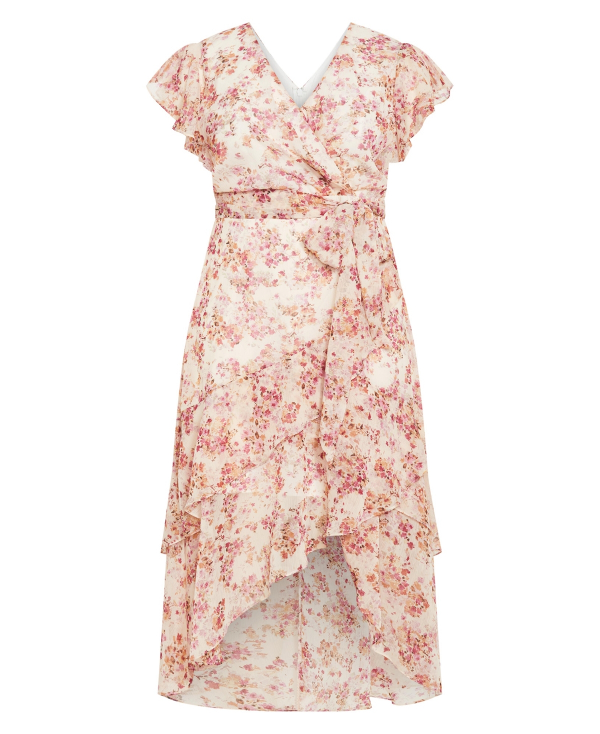 City Chic Plus Size Flirty Tier Print Maxi Dress