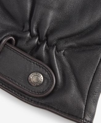 Men's Leather Belted Gloves