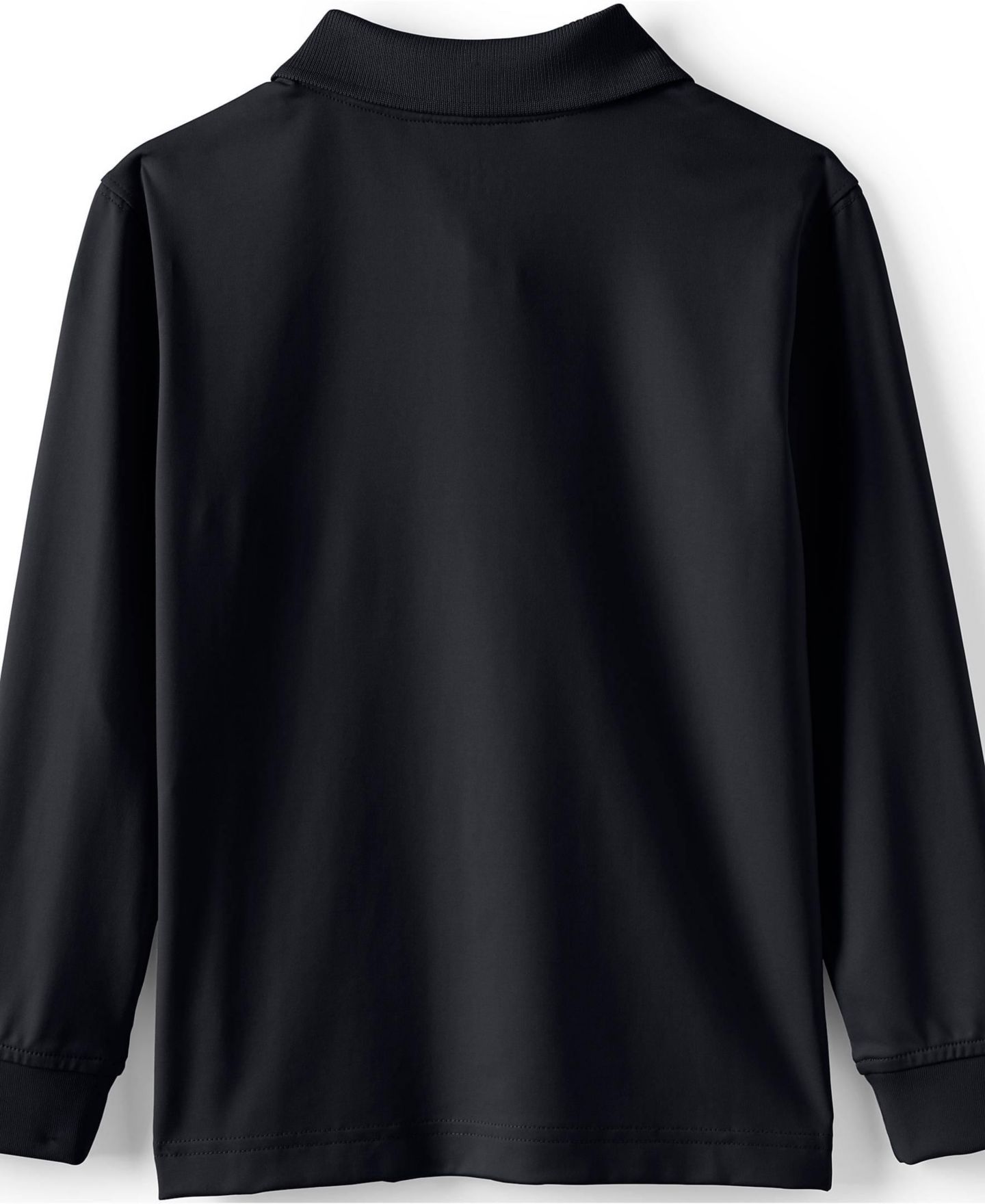Женское поло Lands' End Rapid Dry Performance Long Sleeve Polo, цвет: Чёрный — фото 3