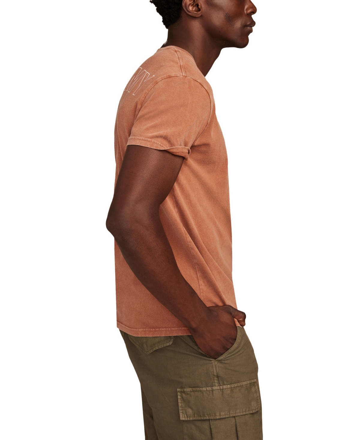 Lucky Brand Men's Small Army Logo with Large Back Hit T-Shirt
