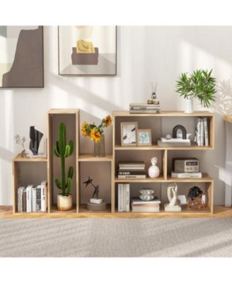2-Piece Separable Bookshelf Floor Standing Corner Display Storage