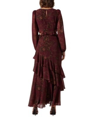 Women's Biella Printed Ruffle-Trim Dress