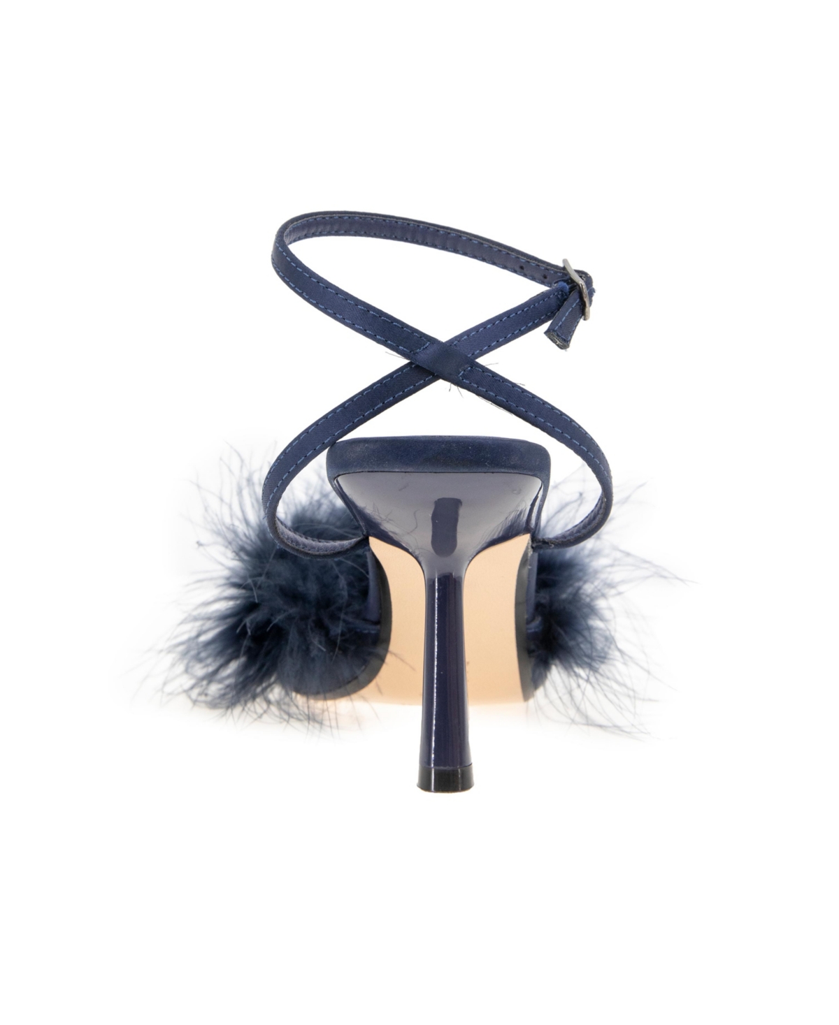 BCBGeneration Women's Iliana Ankle Strap Feather Detail Pumps