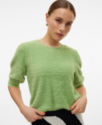 ADEAM オリーブグリーン パフスリーブ ニット Vero Moda Women's Alina Fuzzy Sweater - Macy's