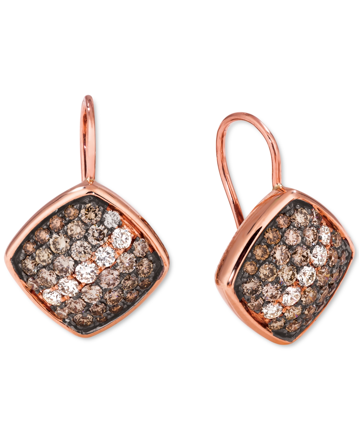 Le Vian Ombre Chocolate Ombre Diamond & Vanilla Diamond Statement Earrings (1-1/2 Ct. T.w.) In 14k Rose Gold In Rose Gold