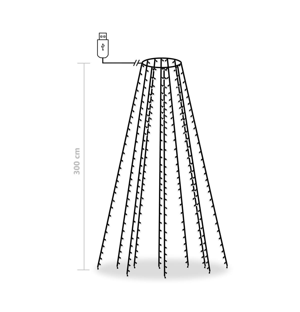 vidaXL Christmas Tree Net Lights with 300 LEDs Colorful