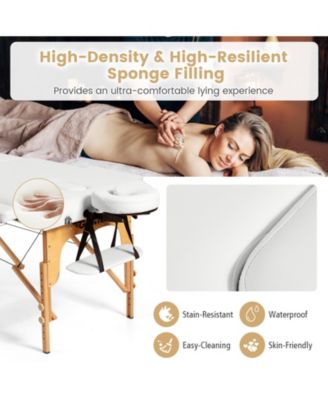 Portable Adjustable Facial Spa Bed with Carry Case-White