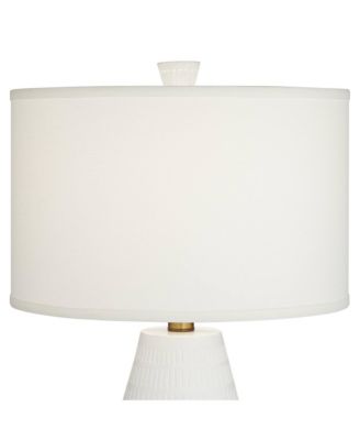 Luke 30" Tall Large Geometric Mid Century Modern End Table Lamp White Finish Single Living Room Bedroom