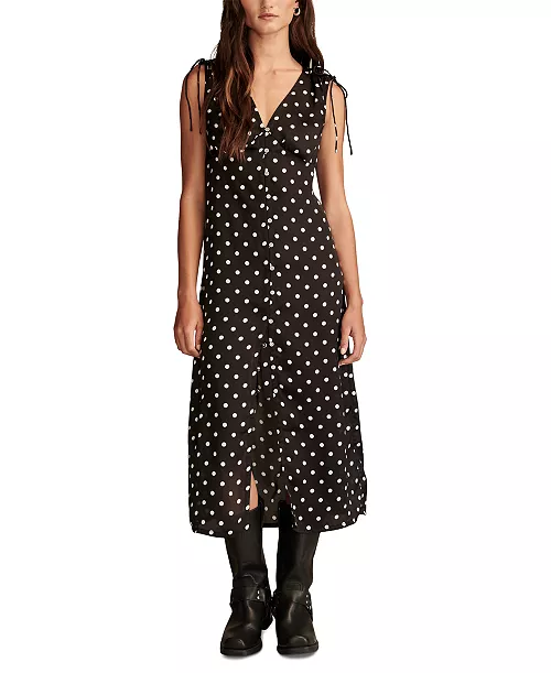 women's satin button-front midi dress