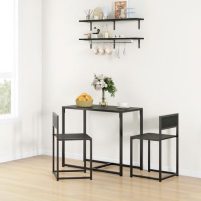 3-Piece Industrial Dining Table Set for 2 Kitchen Table and Chairs