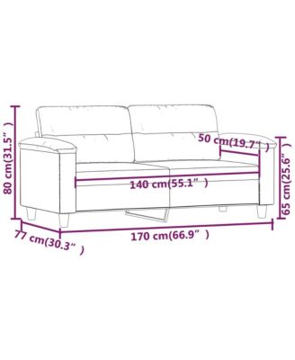 2-Seater Sofa Dark Gray 55.1" Microfiber Fabric