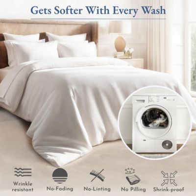 Luxury 800 Thread Count 2 King Pillowcases, 100% Cotton Sateen, Soft, Smooth & Thick, Fits King Size Pillows